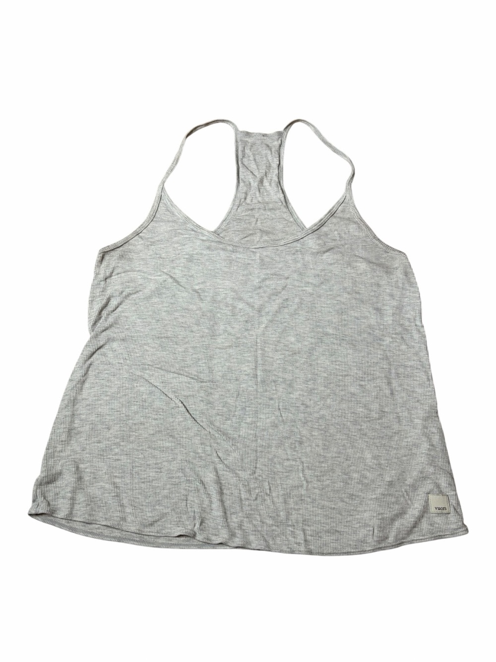 Vuori Cove Ribbed Tank (Heathered Light Grey) Size M